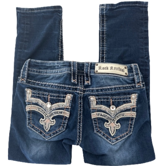 Rock Revival Iselin Cropped  Denim Capri Size 25 - Picture 1 of 13